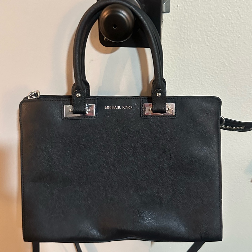 Michael Kors Black Leather Tote Bag